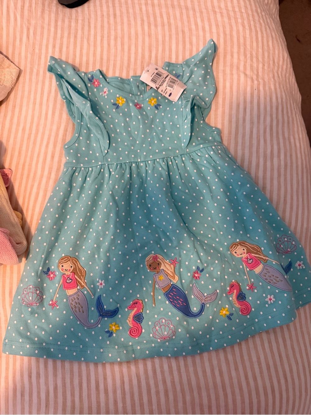 Girls' Teal Polka Dot Mermaid Dress